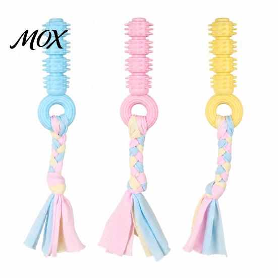 Soft TPR Rubber Dog Toys Spiky Chew Toy with Cotton Rope, Pet Molar Stick Toy, Interactive Durable for Small Medium Dogs Teeth Cleaning Stress Relief