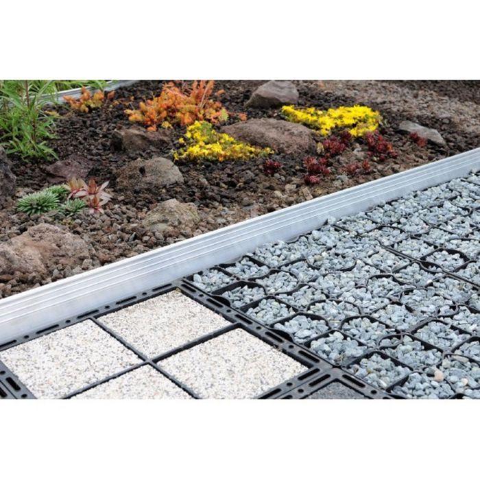 Bordure de Jardin - ICH-ZAPFE.DE - 24 cm x 100 cm - Aluminium - Galvanisé - Ultra Solide