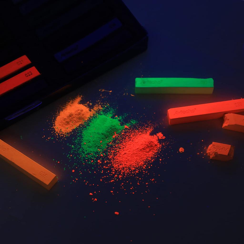 Artecho Softpastelle, 48 Stück, 46 Farben, 4 fluoreszierende Farben, extra gratis, schwarz-weiße quadratische Kreide für Künstlerbedarf &
