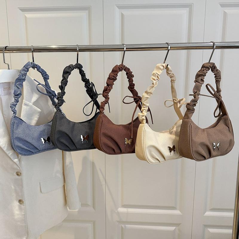 Small design texture bag 2025 new daily simplicity with summer leisure single shoulder folds crossbody armpit