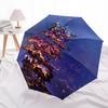 Tower Themed Automatic Opening and Closing Umbrella, Brightly Colored 8-rib Portable Umbrella, Suitable for Men and Women, A Perfect Gift for Christma