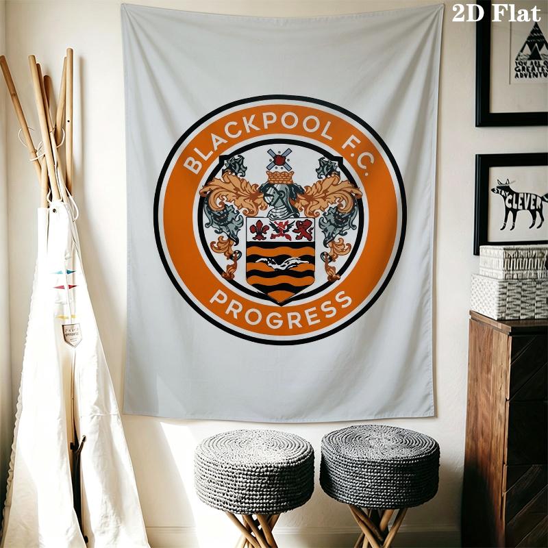 Blackpool Football Club Wall Tapestry Aesthetic Wall Hanging Printed Fabric Blanket Decorative Tapestries for Bedroom Living Room Home Decor