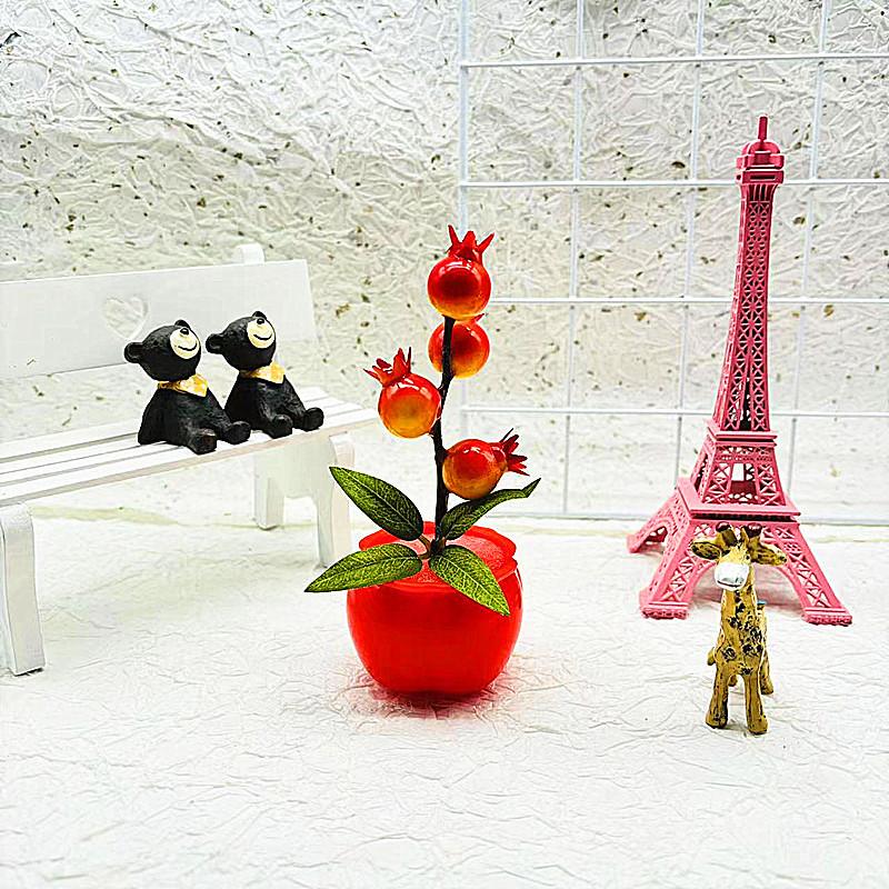 

Artificial Potted PlantsArtificial Flower Bonsai Persimmon POTS Artificial Fruit Bonsai Home Decoration Ornaments Four pomegranates each