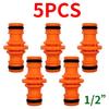 5PCS Joiner Repair Connector Coupling 1/2'' Garden Hose Tubing Fitting Pipe Quick Drip Irrigation Watering System for Greenhouse