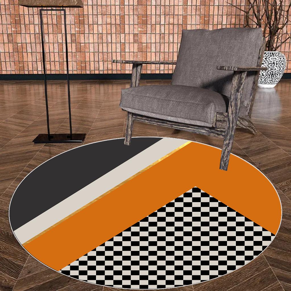 

INS Modern Grey Round Carpet for Living Room Large Size 200x200 Washble Non-slip Rug Children Bedroom Decor Hanging Chair Mat 80x80cm