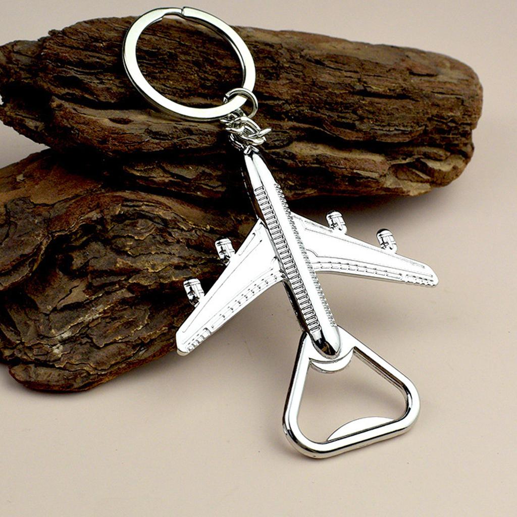 Unique Airplanes Design Keychain With Bottle Opener Function Sturdy Metal Construction Perfect Gift For Outdoor Adventures Daily Use