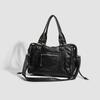 2025 French Retro Washed Shoulder/Crossbody Tote - Women's Large Capacity Motorcycle Bag