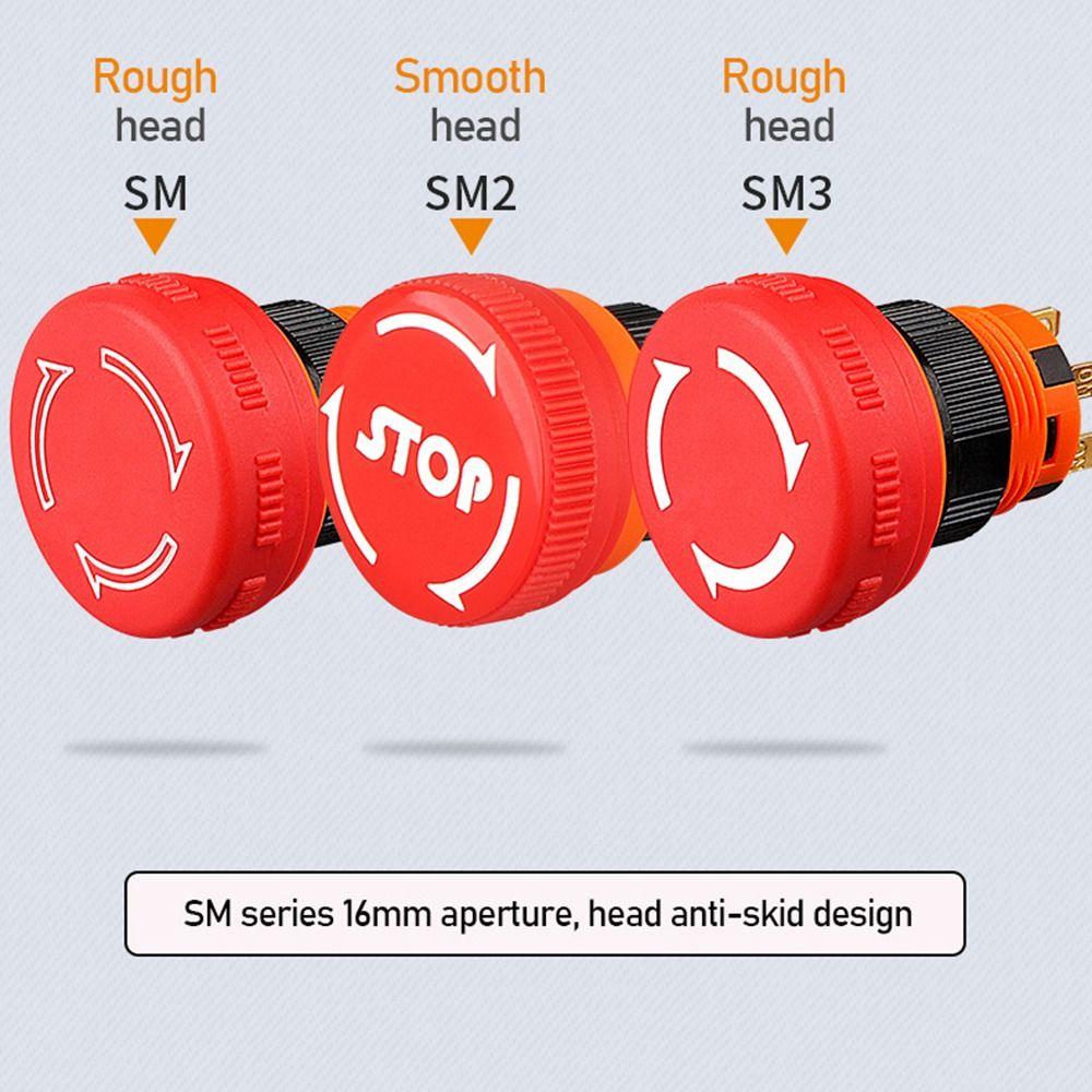 1Pcs 16mm Emergency Stop Push Button Switch Mushroom Stop Button for Emergency Stop Control