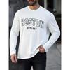 Religious Style Cross Print Men's Long-sleeved T-shirt A Warm Long-sleeved T-shirt For Men Suitable For Autumn And Winter Season