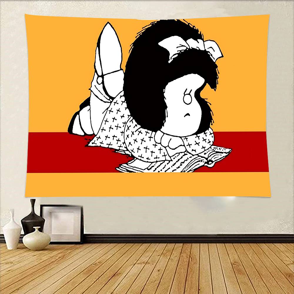 MMafalda Girl Tapestry Wall Hanging Printed Polyester Tapestry INS Decoration Wall Decor 74x94cm(29x37in)