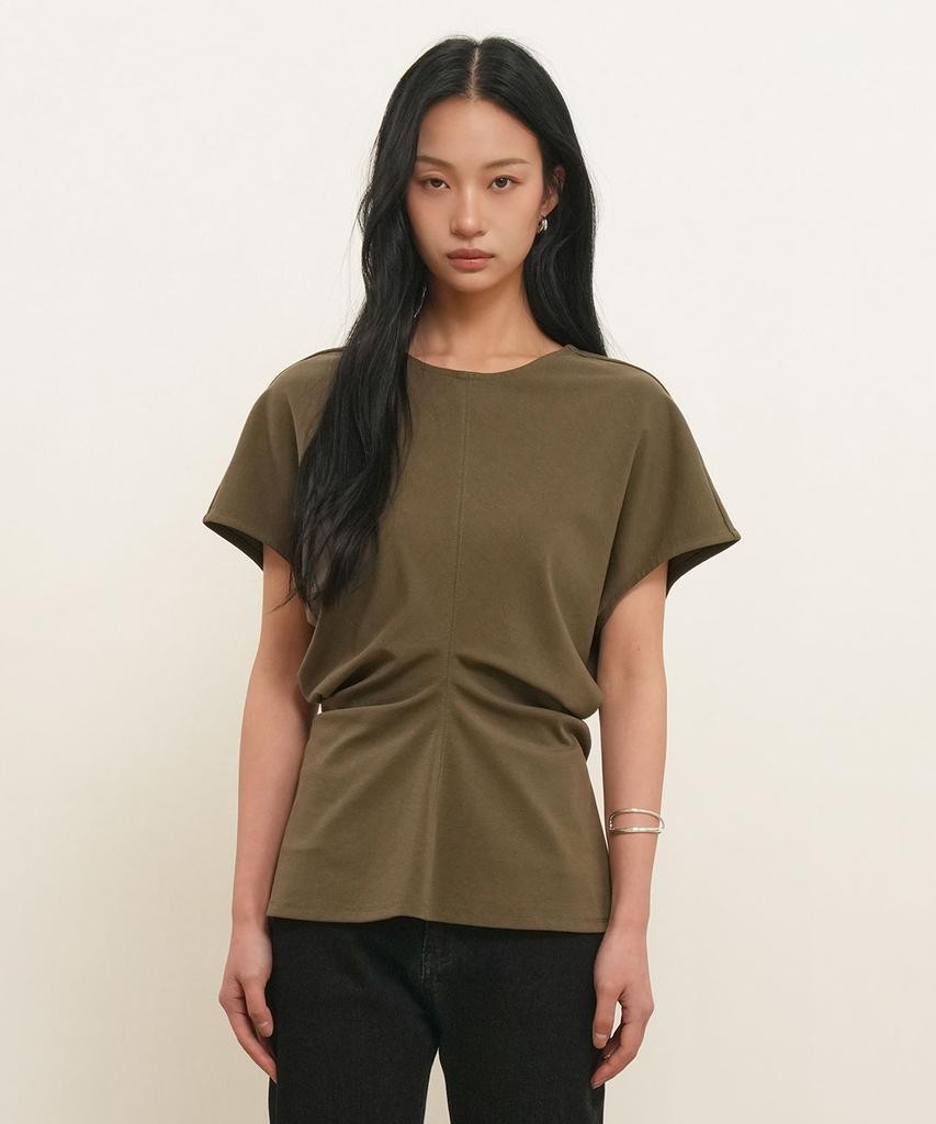 GENERALIDEA Back Point Draped T-Shirt [Khaki] / Gf2Lts524