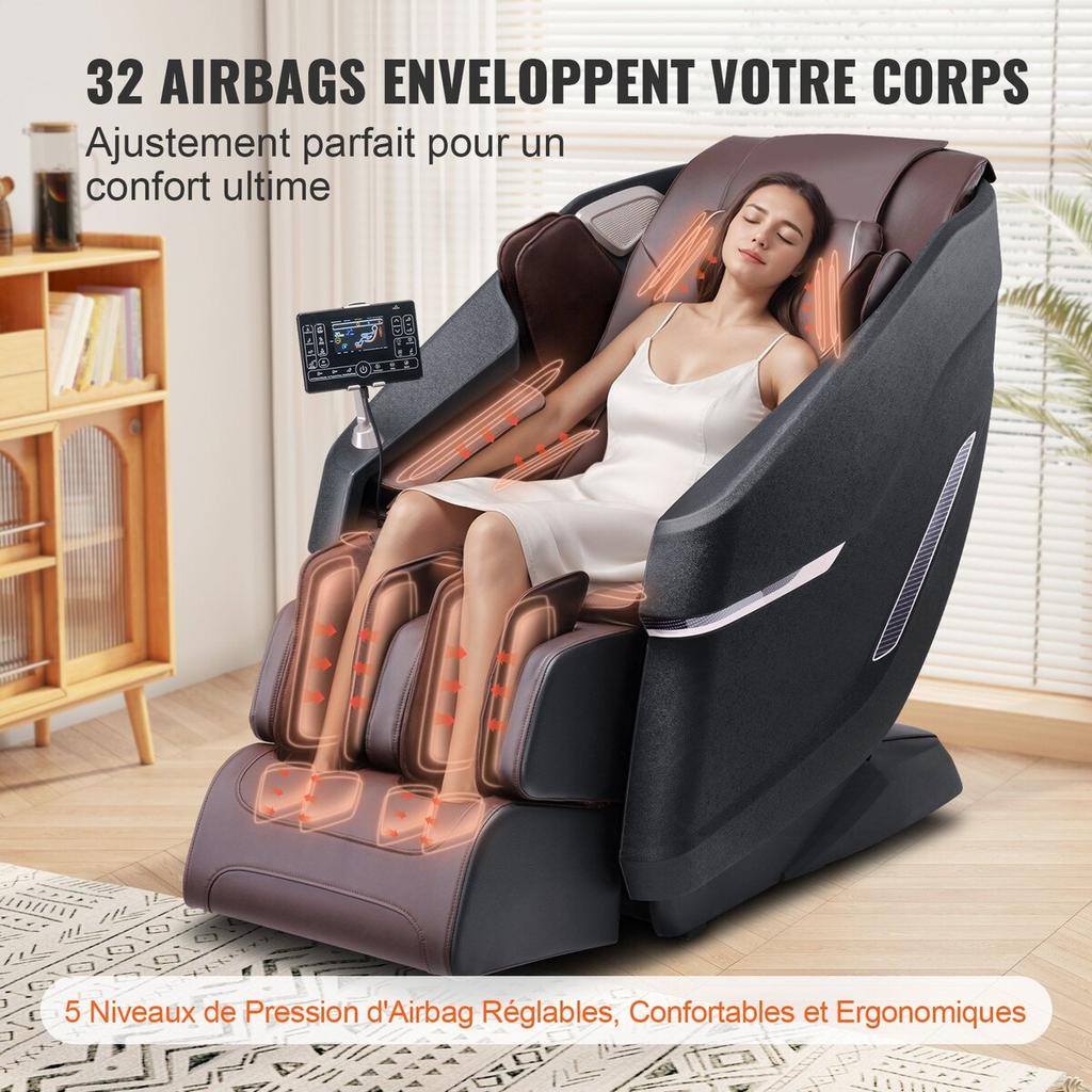 Full Body Massage Chair, Shiatsu Massager, Reclining Chair, SL Rail