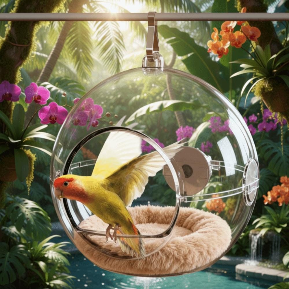 Spherical Transparent Bird Nest Hanging Wear-resistant Pigeon House Bite Resistant Thickened Bird Breeding Nest Warming Wonder
