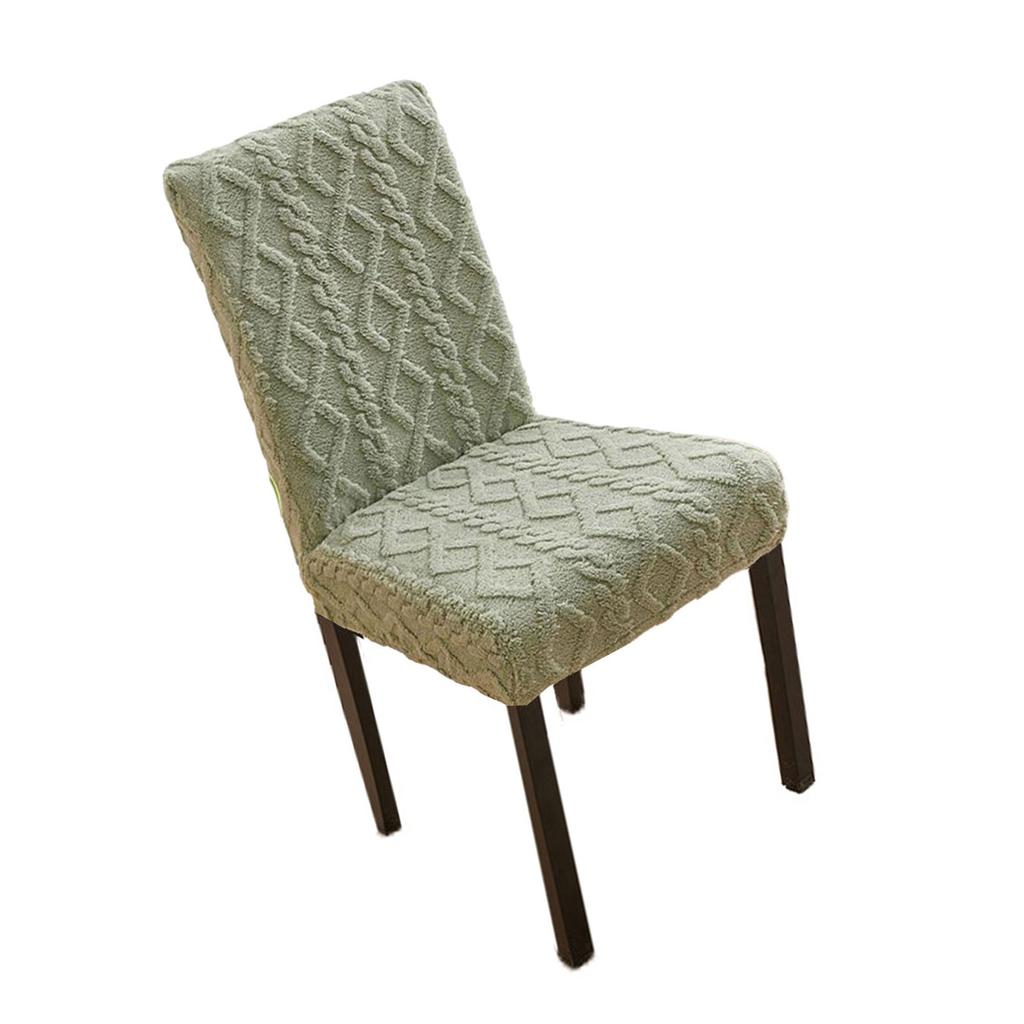 Thicken Plush Dining Chair Cover Jacquard Stretch Chair Seat Slipcovers Soft Warm Chairs Covers for Kitchen Living Room