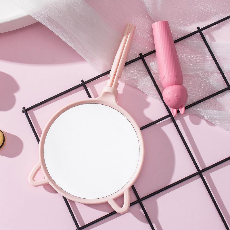 Pocket Demon Soft Cute Silicone Handle Mirror Girl Home Cute Handheld Mirror Portable High-definition Makeup Mirror