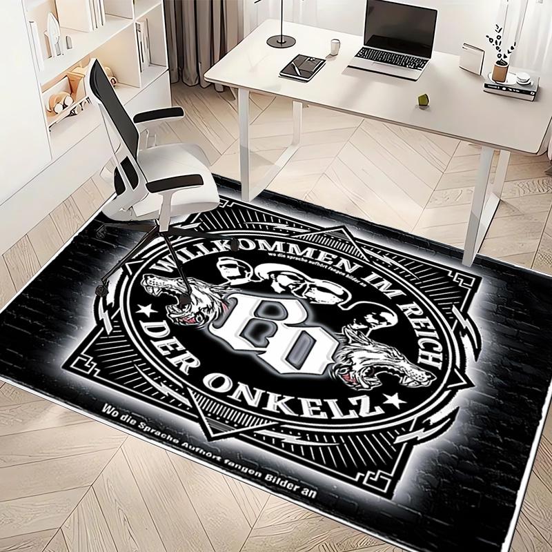 1pc Böhse Onkelz Band Print Area Rug - Soft, Washable Non-Slip Indoor Mat, Living Room, Home Office Decorative Rug,Office Decorative