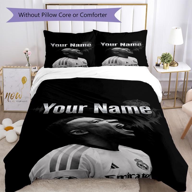 Mbappé Customized Name Bed Sheet Set Perfect for Decorate room Breathable Duvet Cover Bedroom Decor Perfect Gift for Women Men