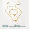 Stylish Stainless Steel Butterfly Necklace & Bracelet Set - Trendy High-End Women's Jewelry