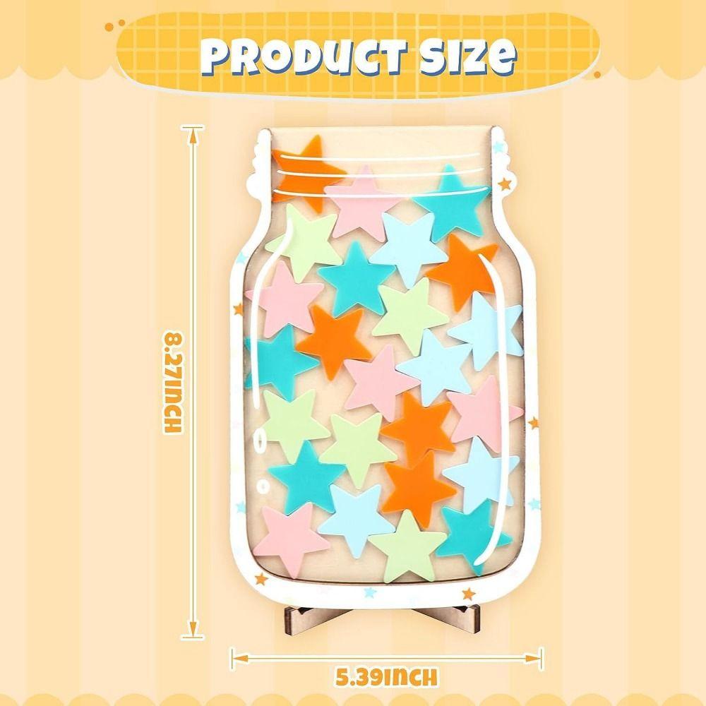 Holz Belohnungsglas für positives Verhalten Herz Individualisierung Stern Belohnungsgläser Cartoon Belohnung für gutes Verhalten