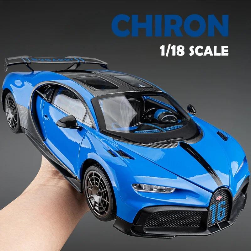 Große Größe 1:18 Bugatti Chiron Supercar Modell Colletable Miniatur Voiture Wohnkultur Druckguss Spielzeug Fahrzeug Kinder Junge Spielzeug Geschenk