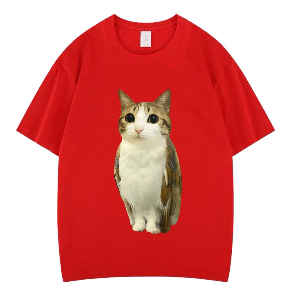 Cat Owl Funny Meowl Meme Brainrot Graphic Tshirts Unisex Unisex Fashion Short Sleeves Tshirt Cotton Oversized T Shirts Streetwear
