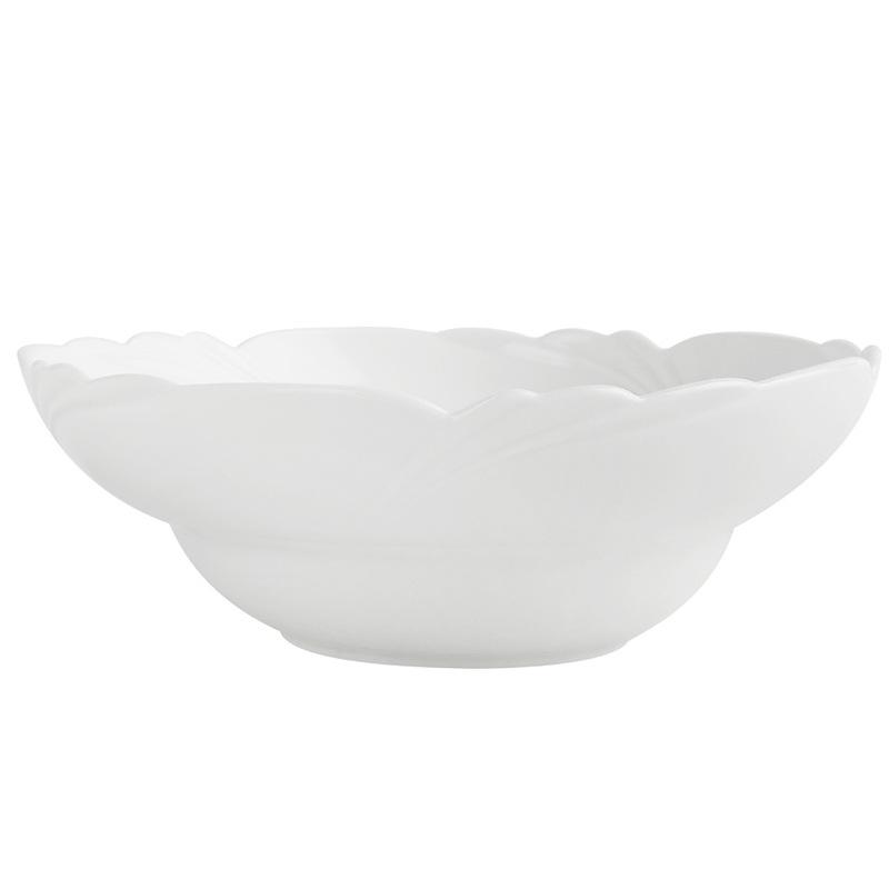 Petalshaped Ceramic Bowl White Underglaze Large Soup Salad Bowl Creative Hat Design for Home Restaurant Hotel