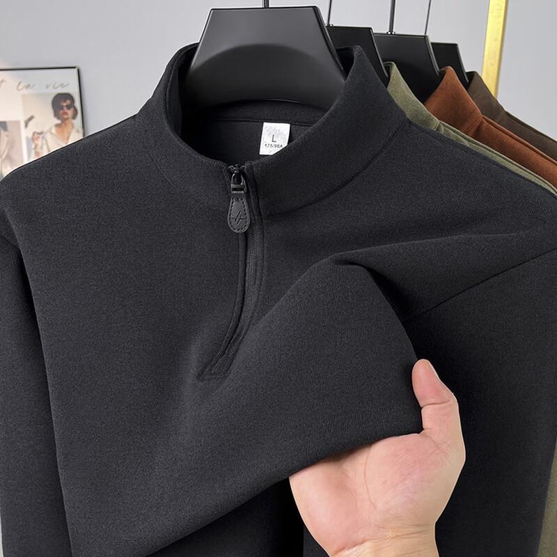 ROMON Men's Mock Neck Polar Fleece Sweatshirt