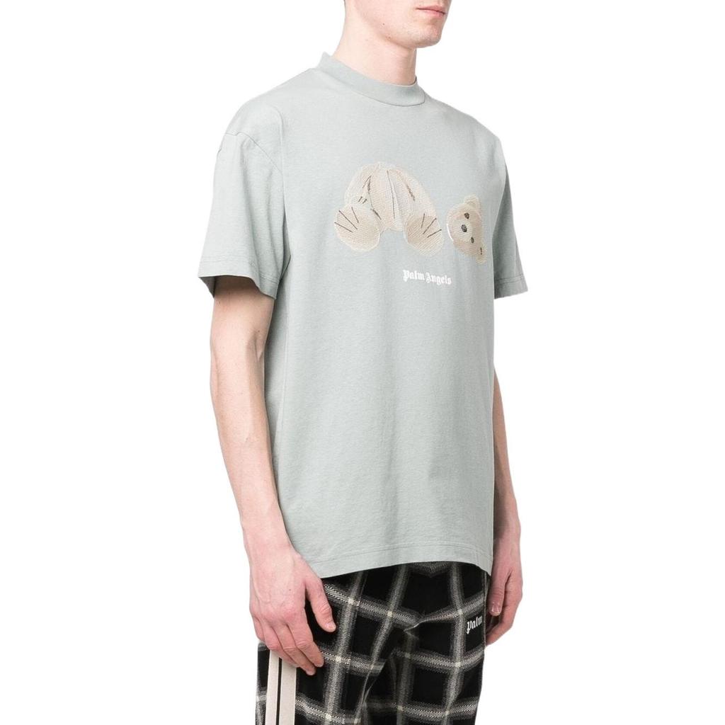 Palm Angels Teddy Bear Logo-print Crew-neck T-shirt Men's PMAA001S22JER0200960
