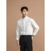Mens Stand Collar Non Iron Slim Fit Long Sleeve Cool Casual Shirt