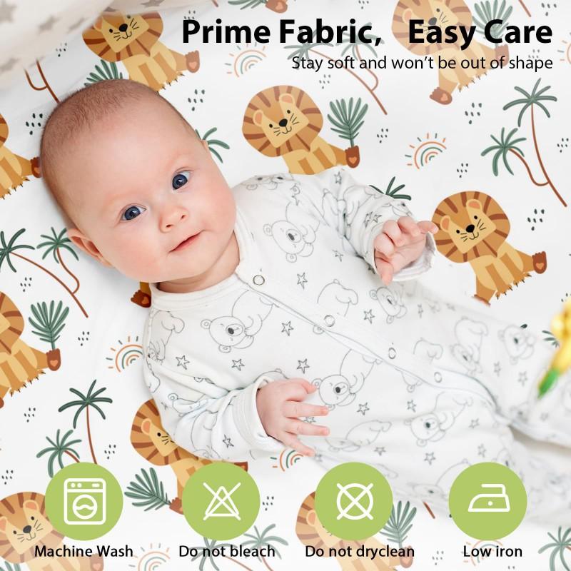 Soft Cotton Crib Fitted Sheet Baby Nursery Bedding Set Pure Color Breathable Double Layer Infant Bed Cover