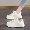 Womens Casual Sports Shoes 2026 New Spring Summer Style Thick Sole Board Shoes Breathable Artificial Flat Shoes White Sneakers