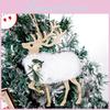 Whimsical Wooden Christmas Holiday Decoration For Car Featuring Plush Reindeer Antlers