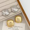 Exaggerated Square Stud Earrings: Elegant S925 Silver Needle, European & American Style