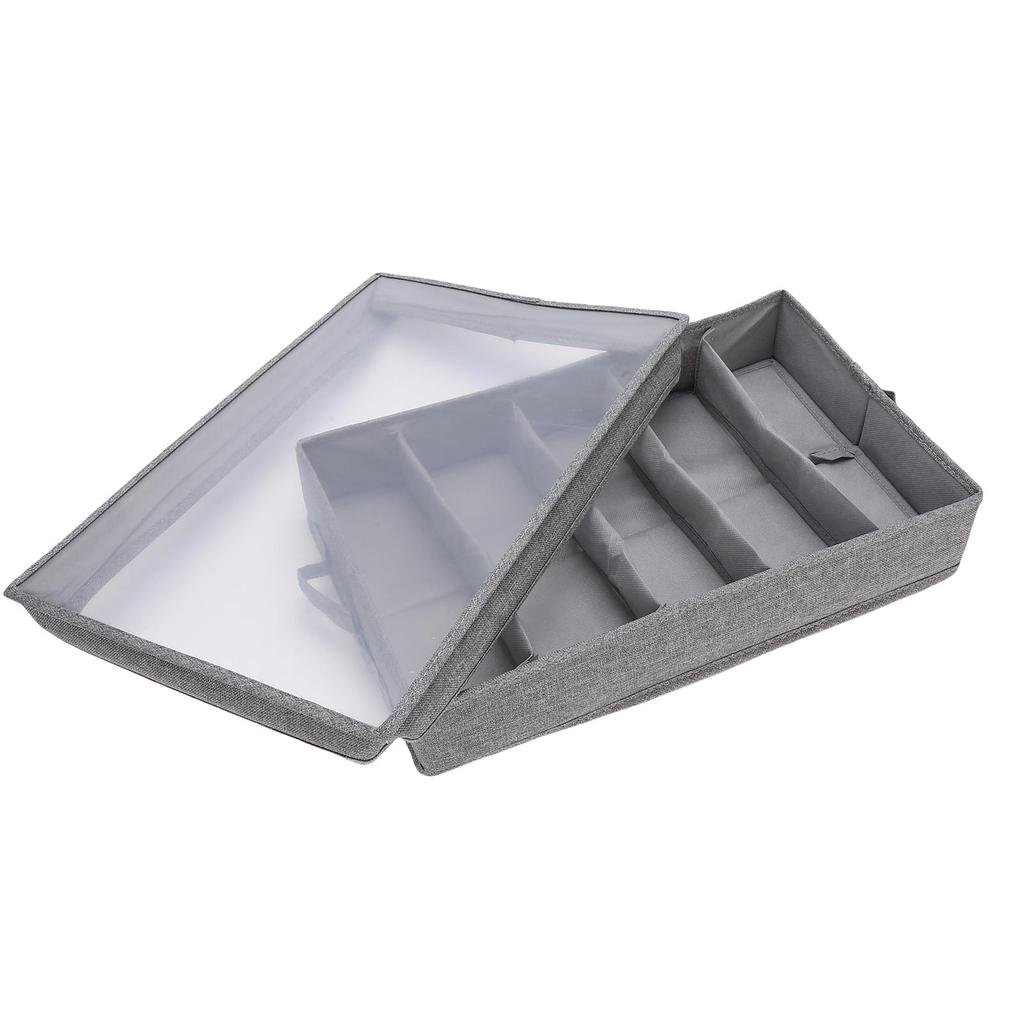 Flatware Utensil Storage Case Silverware Storage Box with Dividers 5 Compartment Flatware Storage Case with Handles