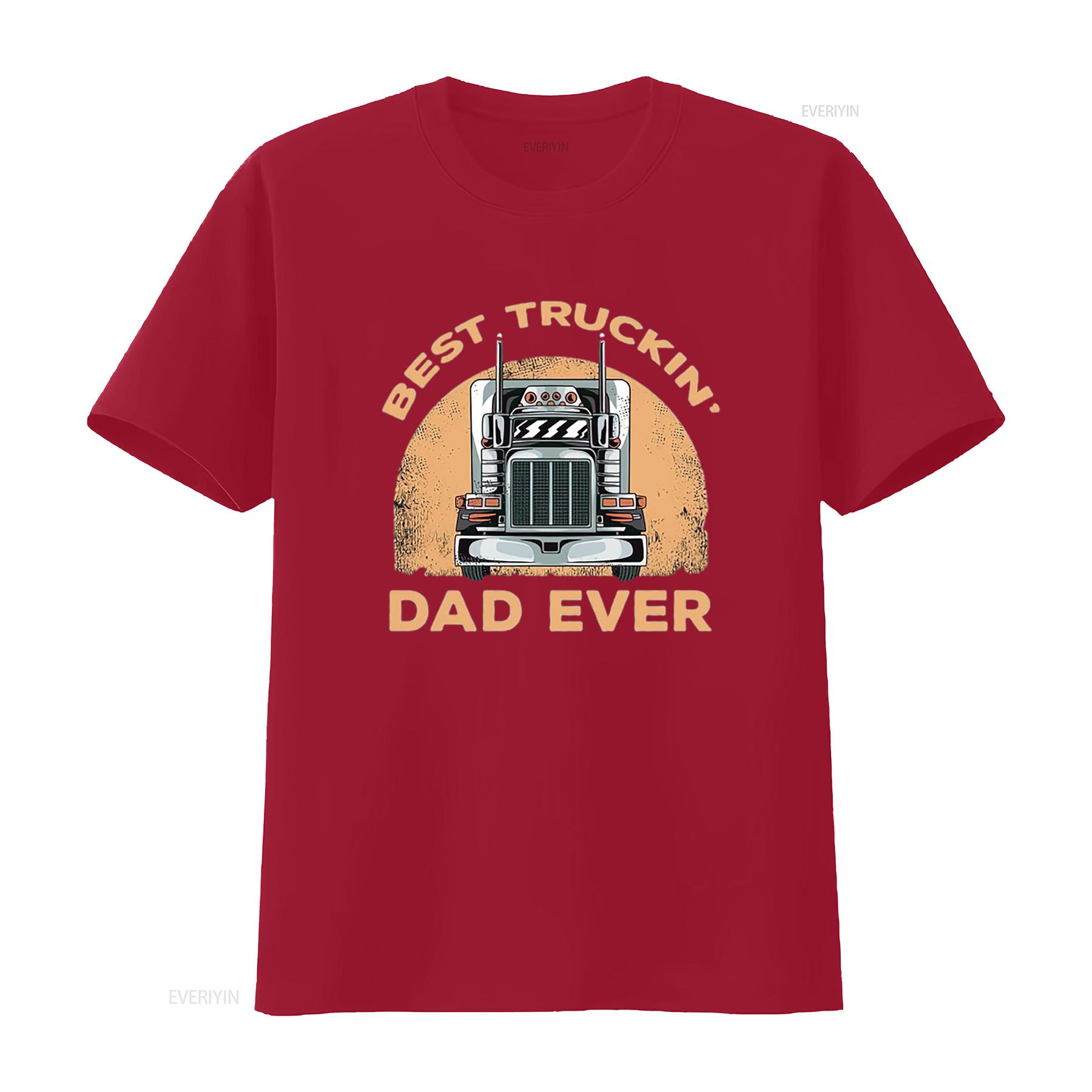 

Mens Trucker Best Vintage Truckin Dad ever Driver trucking T Shirt Black 4XL vintage Washed Top For Everyday Wear streetwear S