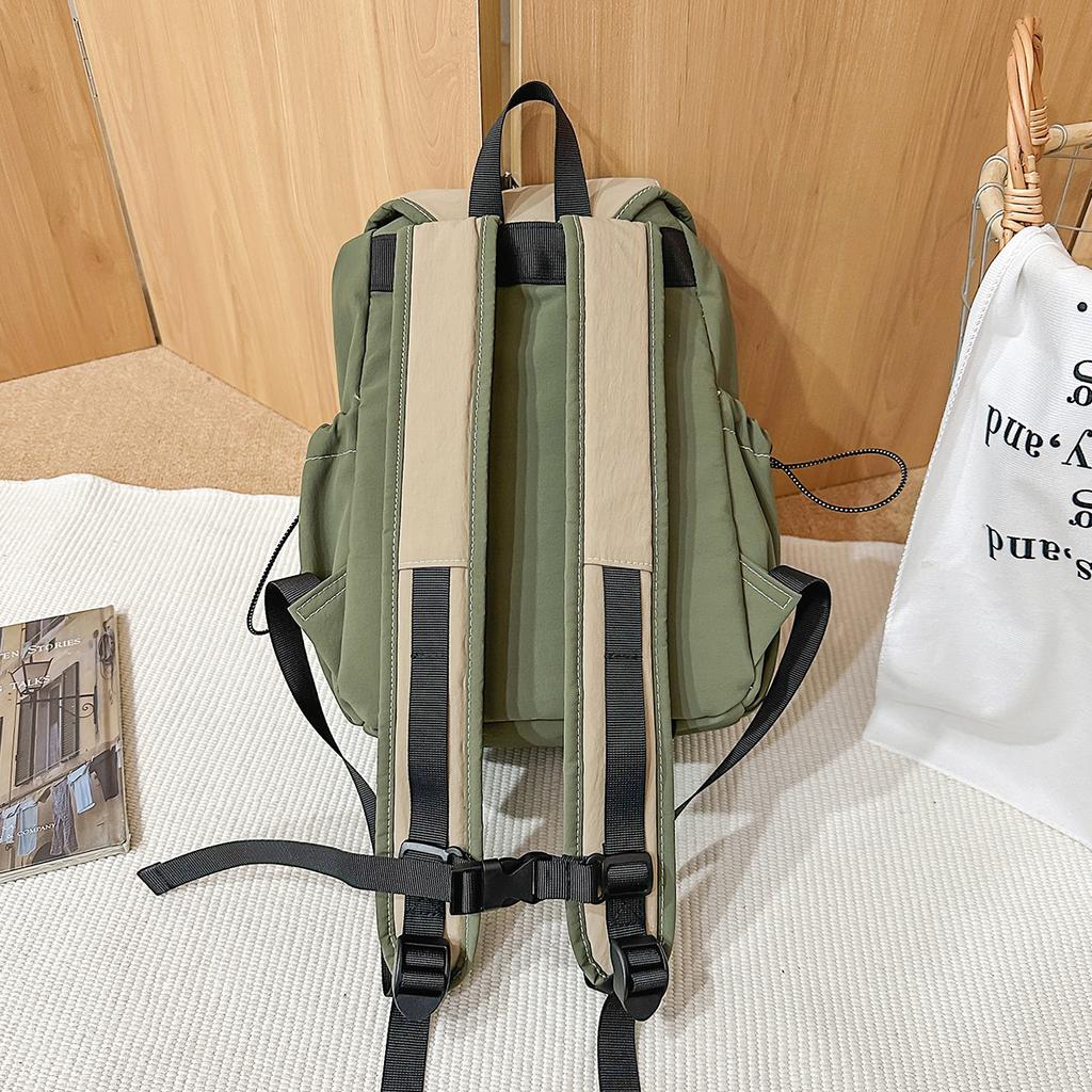 Outdoor Backpack Men's Ctrast Color Retro School Bag Lightweight Travel Bag Sports Hiking Small Backpack Women