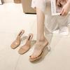 Transparent Cool Slippers Women's 2025 Summer New Sexy One-word Strap High Heels Stiletto Temperament Niche High Heels Slippers