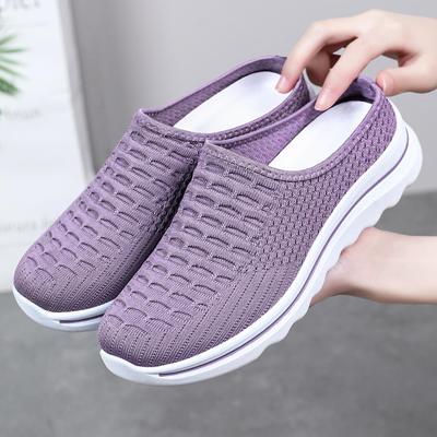 Women's Summer Breathable Slip-On Slippers - Soft Sole, Comfortable, Fashionable, Odor-Free Half Shoes