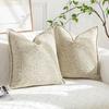 Decorative Throw Pillow Covers 18x18 Inch for Couch Living Room Bed Sofa Farmhouse Boho Home Decor Set of 2 Soft Textured Boucle Accent Luxury