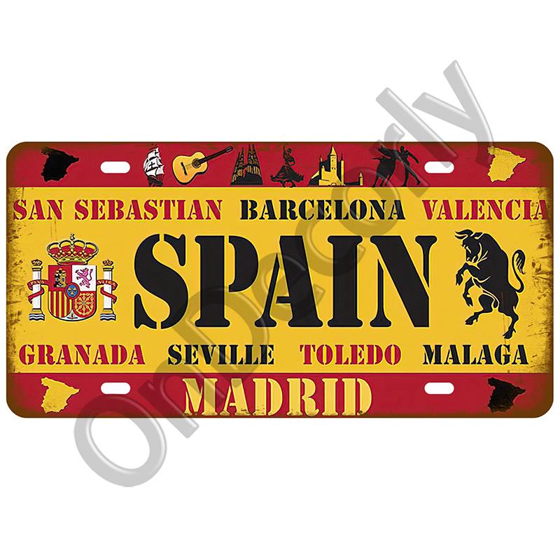 National Flag Tin Sign Plaque | (France/Spain/Germany/Mexico/USA) | Home/Bar/Craft Space Decor