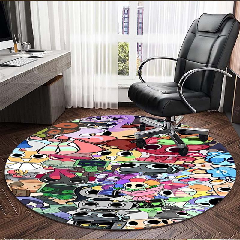 Dandy's World Print Round Rug, Washable Floor Carpet, For Entryway Dorm Laundry Room Office Study, Home Decor Birthday Christmas Gift