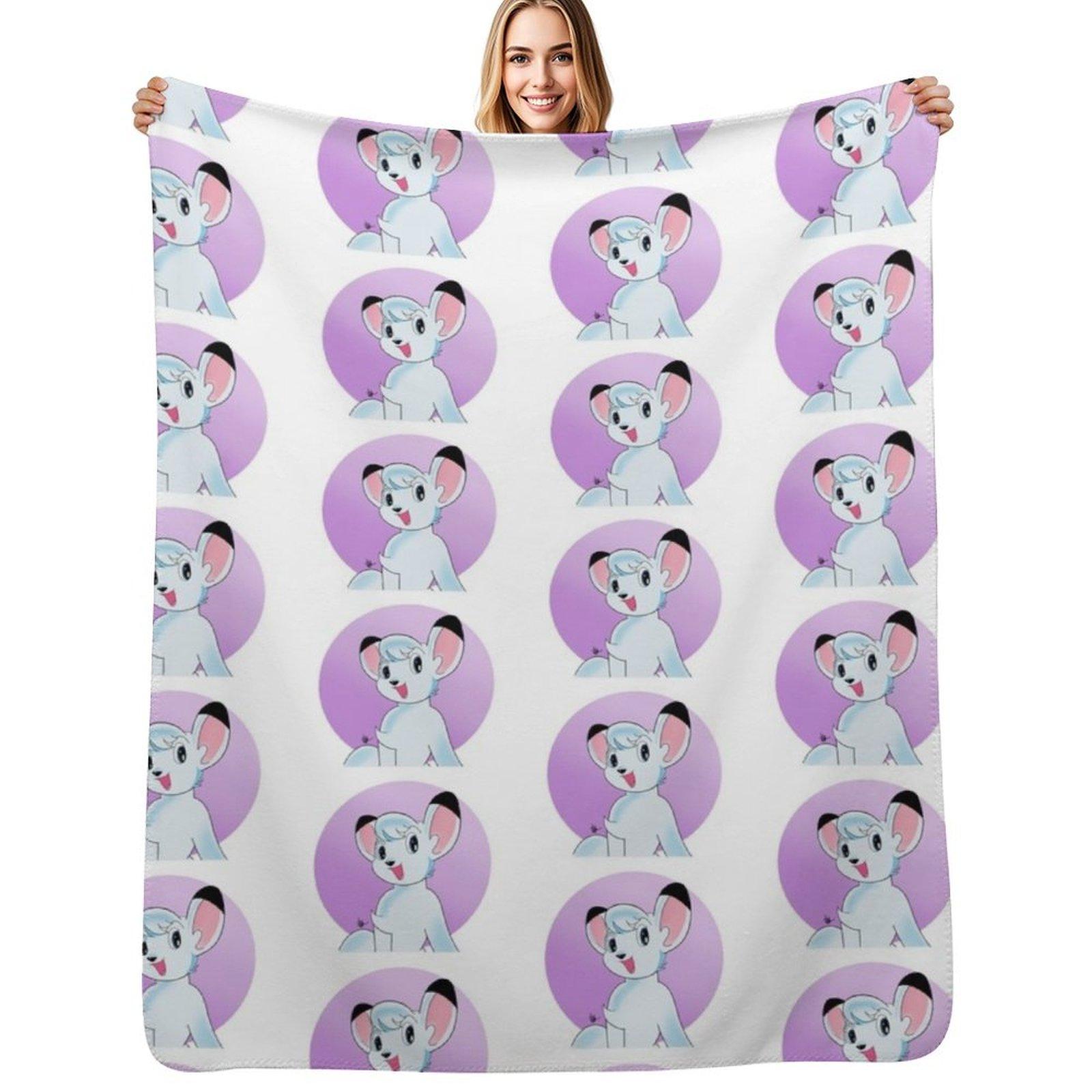 Kimba the White Lion Artwork Throw Blanket Decorative Soft Throw Blanket for Couch Sofa Size: 75*100cm, Weight: 230 GSM