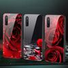 Capa de vidro com flor de rosa para Xiaomi Redmi Note 12 11 8 9 10 7 8A 10 9S 9C 10C Note 10 Pro 11T Pro Poco X3 F3 Mi 10 Pro Funda Capa