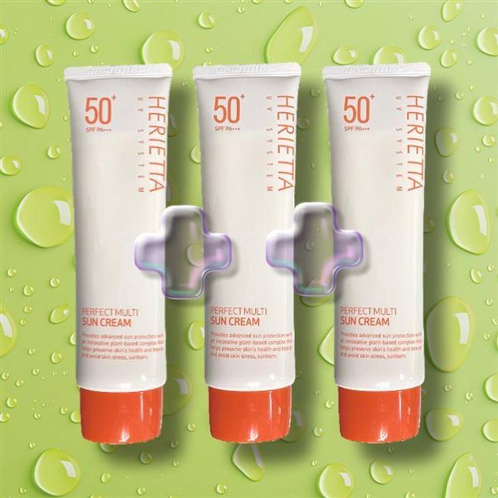 Welcos Herrietta Perfect Multi Sunscreen 90g x 3 50+++ Soft Skin Whitening Wrinkle Improvement + Random 1