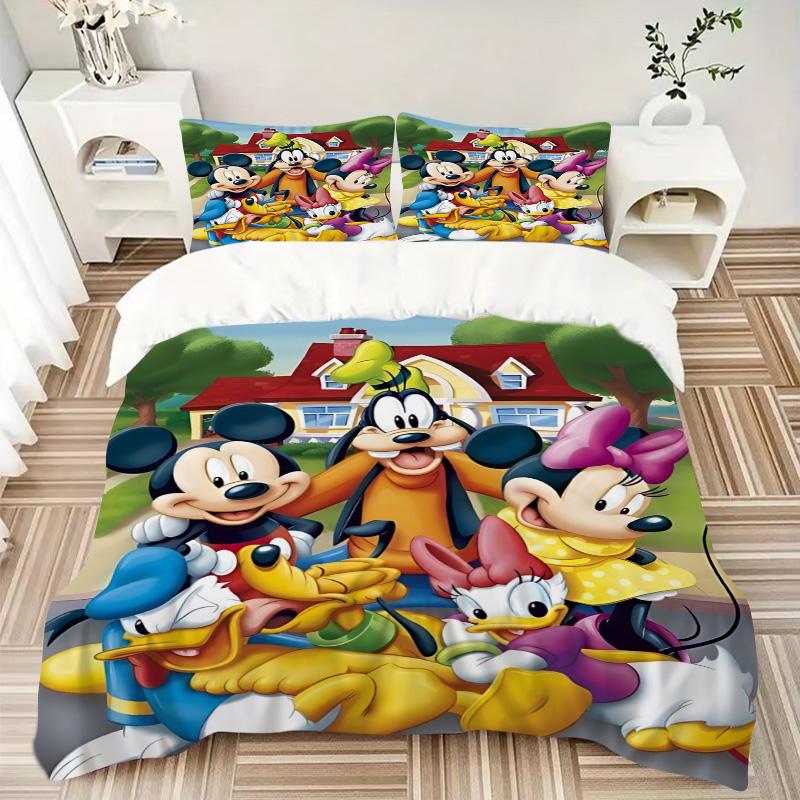 Mickey Friends Adventure Print 3Pcs Bedding Setduvet Cover With 2 Bedropillowcase Home Birthday Gift