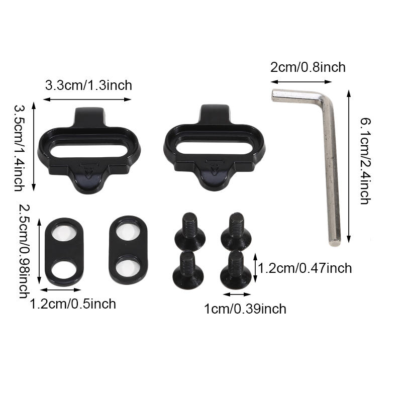 Mountain Bike SPD Cleats Set Multi-Release for Road Bicycle Cycling Accessories Pedal Clips with Mounting Bolts MTB Compatible
