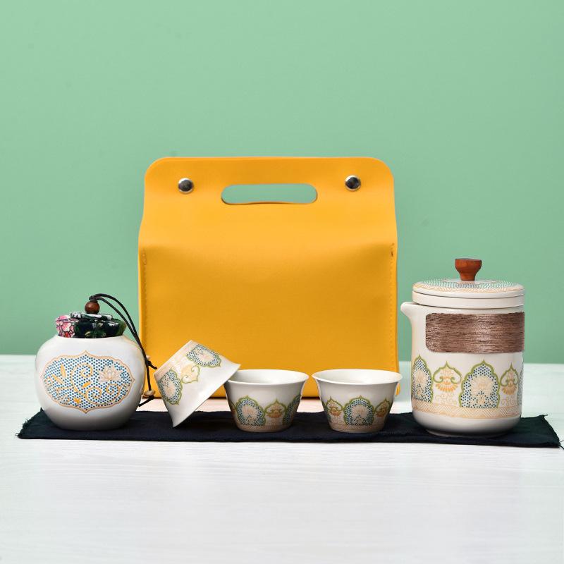 High-end Travel Tea Set, Portable Cup, Full Set of Storage Gift Box, Business Souvenir