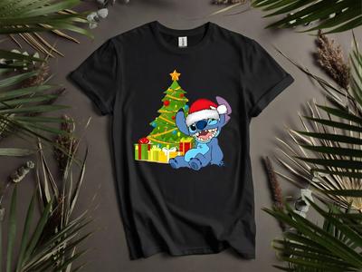 Tričko Vianočný stromček Stitch Tričko Pánske Dámske Unisex Tričko K1000