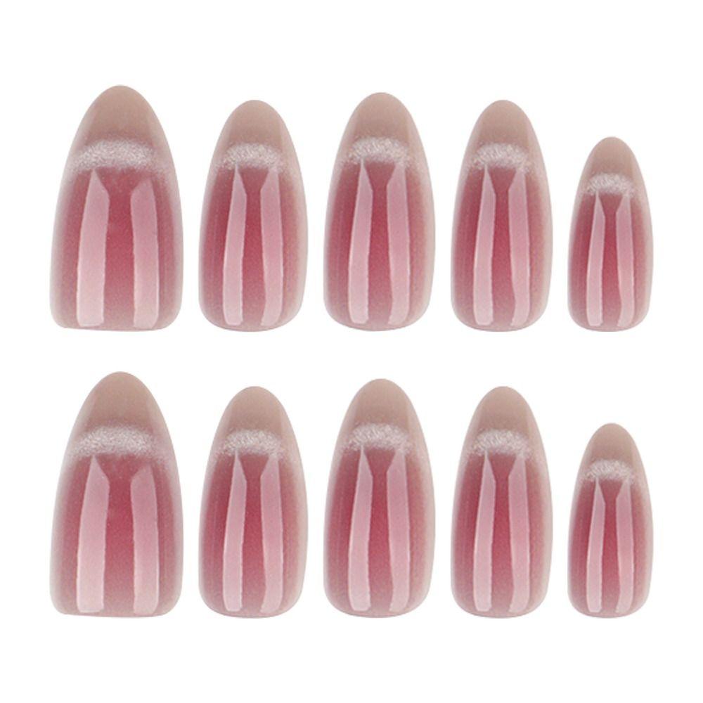 Manicure Długie Migdałowe Sztuczne Paznokcie Kwiaty Motyl French Press on Nails Aurora Odpinane Sztuczne Paznokcie Kobiety