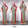 Color Block Chiffon Dress with Headscarf - Plus Size African Muslim Women's Long Robe